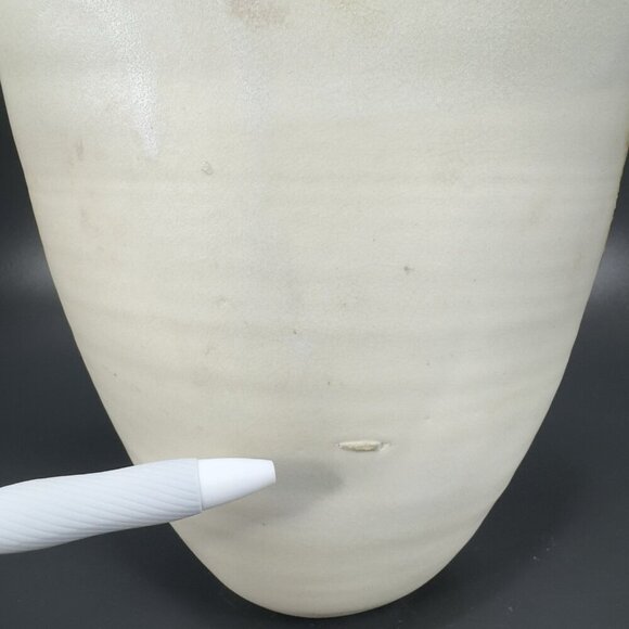 Vintage Hand Made Pottery Vase Vessel Flat Side Stoneware Art Marked Vase Vessel - Picture 7 of 13